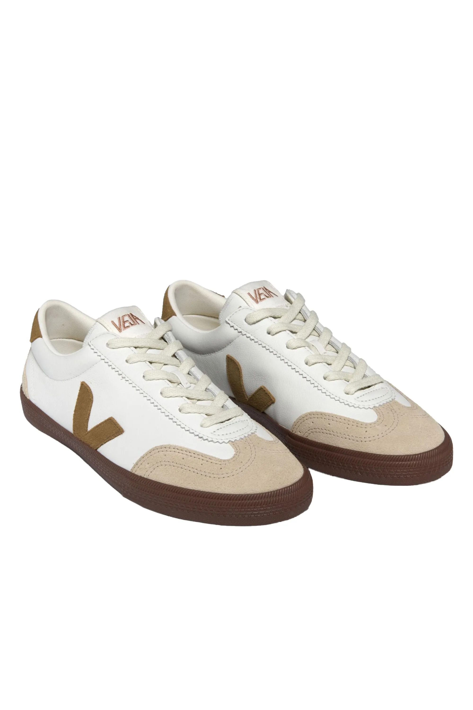 Volley Leather Trainer White/Tent/Bark