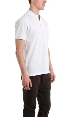 White Sunspel Pique Polo Shirt