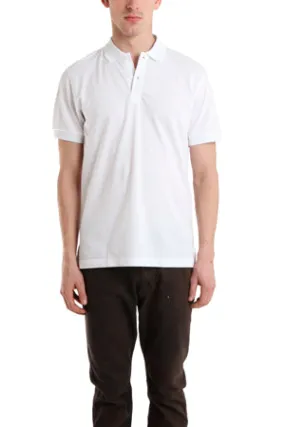 White Sunspel Pique Polo Shirt