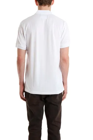 White Sunspel Pique Polo Shirt