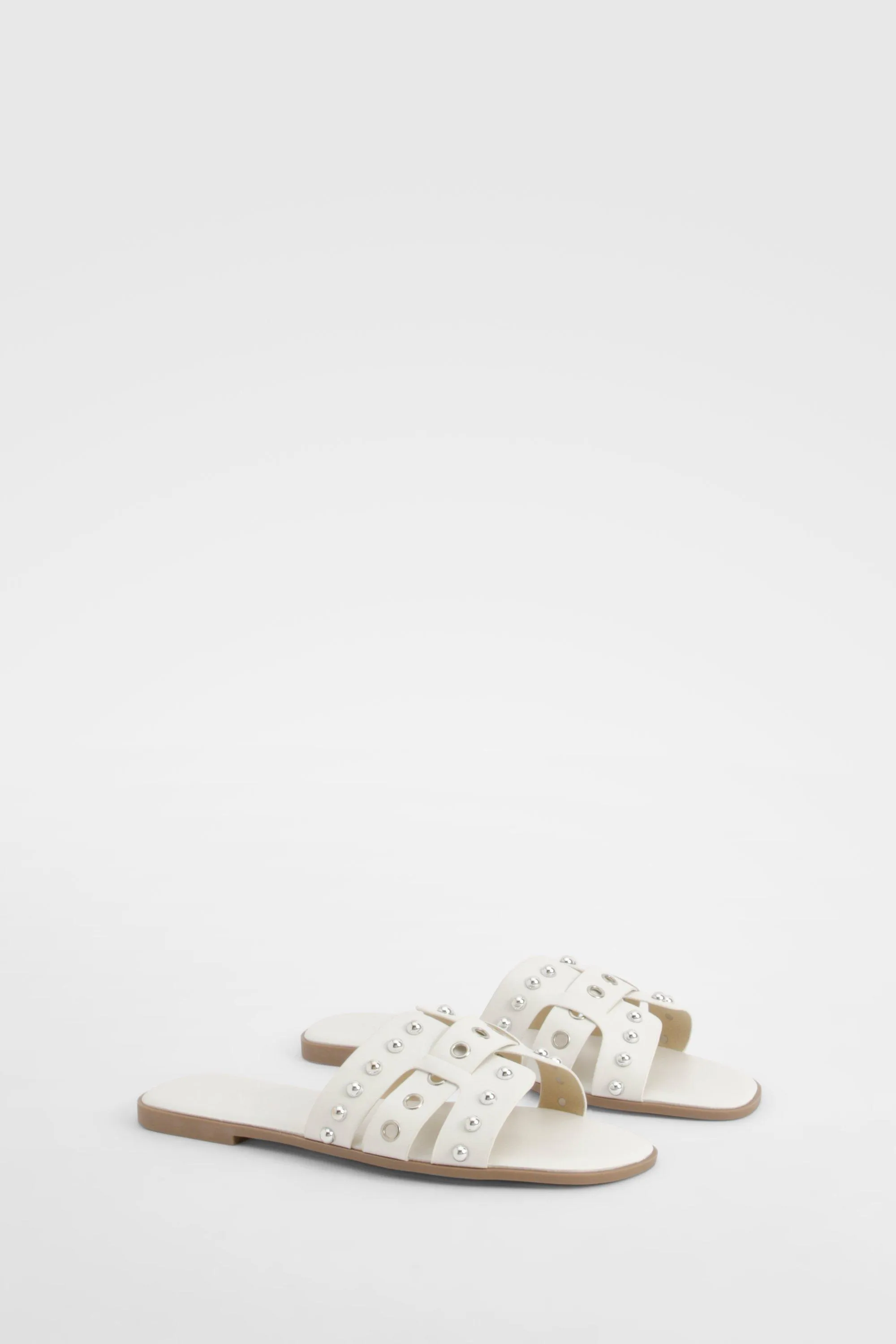 Wide Width Studded Woven Sandals