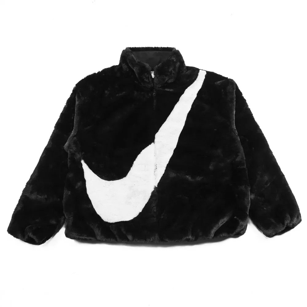 WMNS NSW Faux Fur Swoosh Jacket (Black)