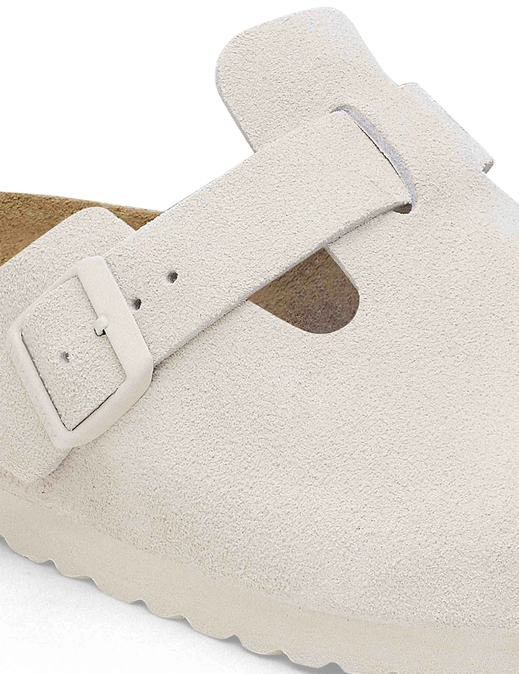 Women's Boston Suede Mules LEVE - Antique White (Regular Fit)