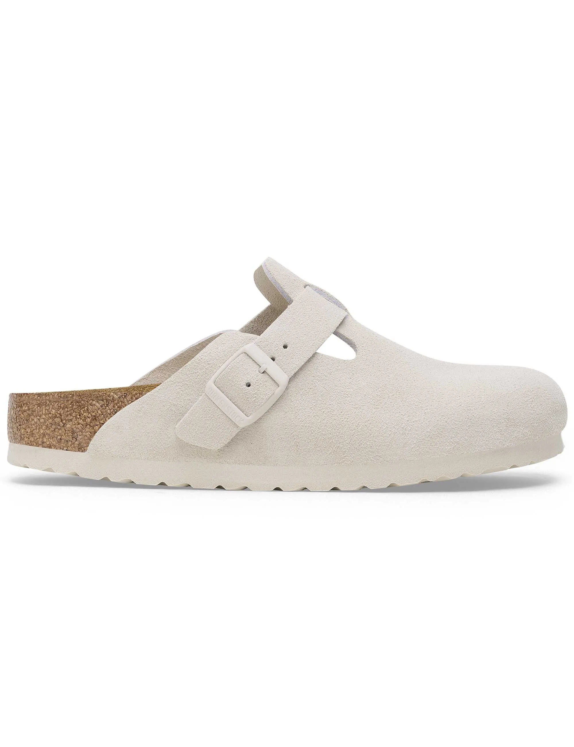 Women's Boston Suede Mules LEVE - Antique White (Regular Fit)