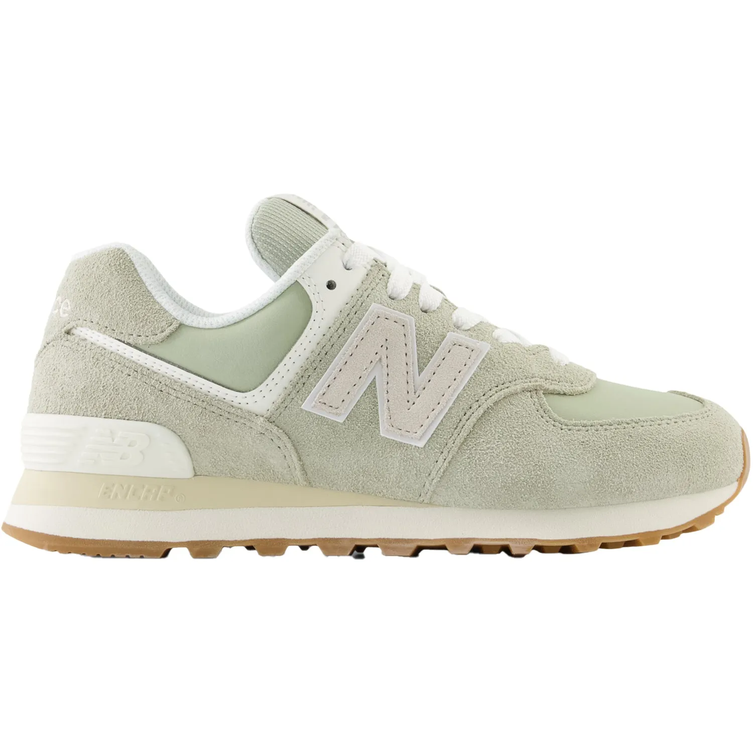 Women's New Balance WL574QD2 Olivine/Moon Beam Suede