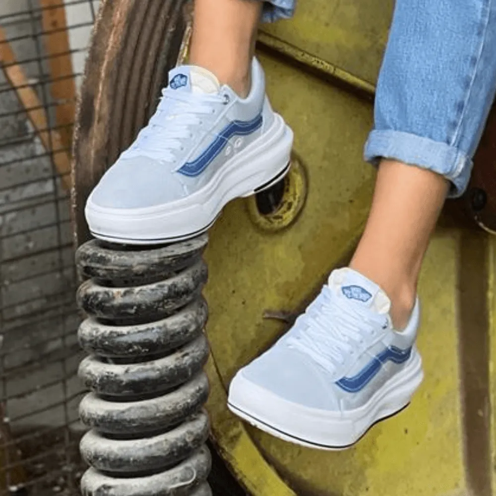 Womens Vans Old Skool Overt CC Trainers in Light Blue