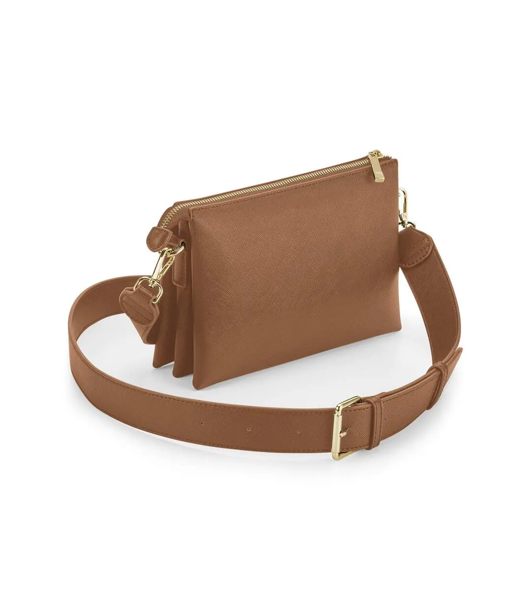 Womens/ladies boutique soft touch crossbody bag one size tan Bagbase