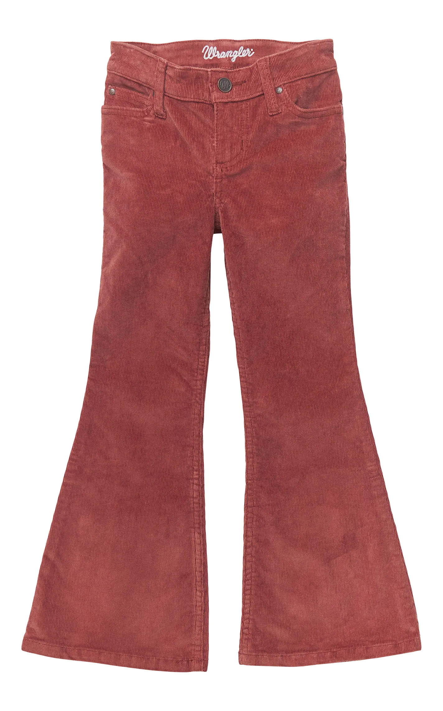 Wrangler Girl's Clara Rich Dark Blush Retro Corduroy Flare Leg Jeans